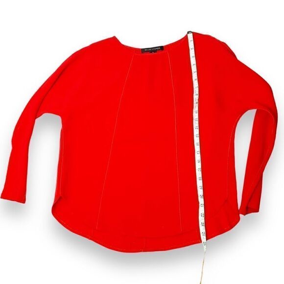 Ralph Lauren Black Label Red Long Sleeve Viscose Acetate Blouse Women’s Size 6 S - Picture 8 of 8
